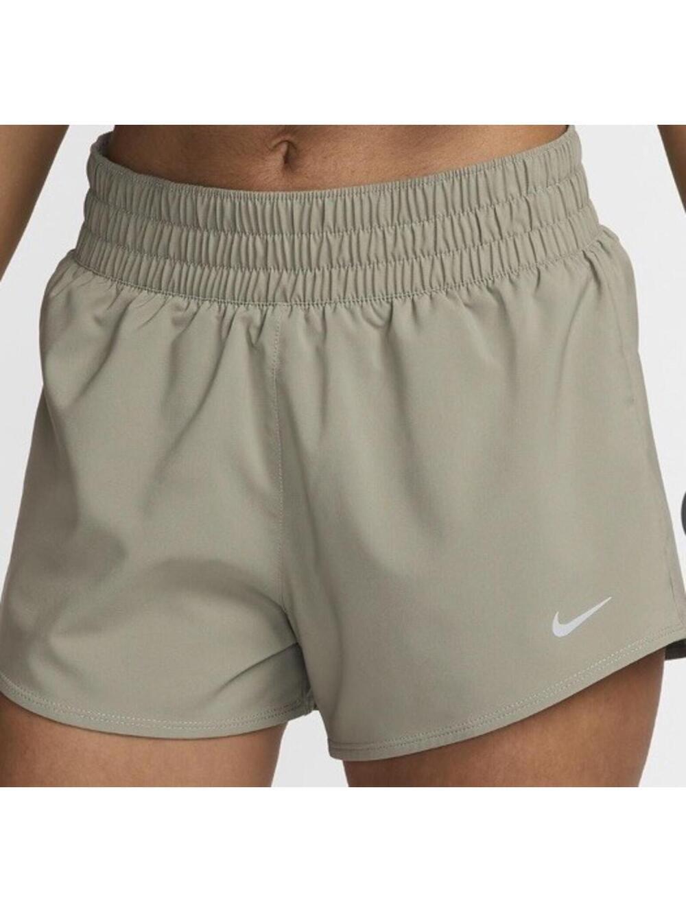 $40 Nike DX6010 320 Women’s Dri-FIT Mid Rise 3” Brief Lined Shorts Light Army M